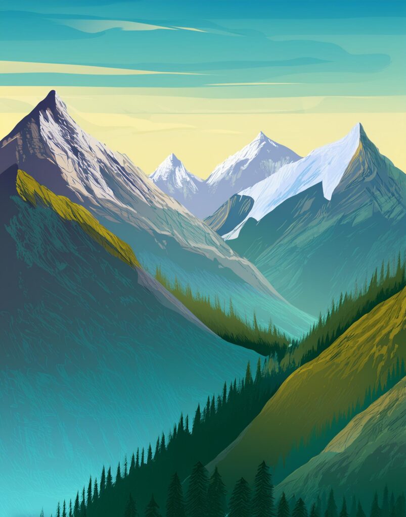 Firefly digital painting of a mountains 3109-01