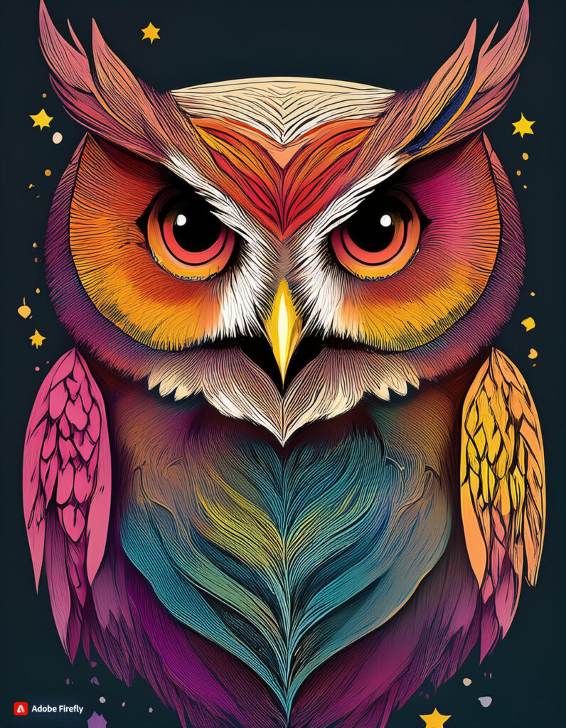 Firefly digital painting of owl 3109